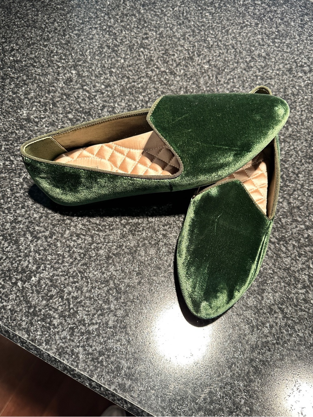 Birdies Hunter Green Heron Velvet Loafers Size 8 - Picture 6 of 15